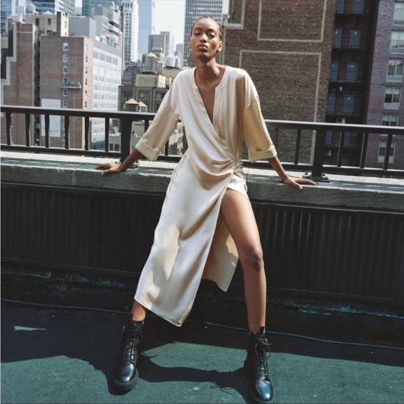 Zara Satin Effect Midi Dress - Picture 2 of 8